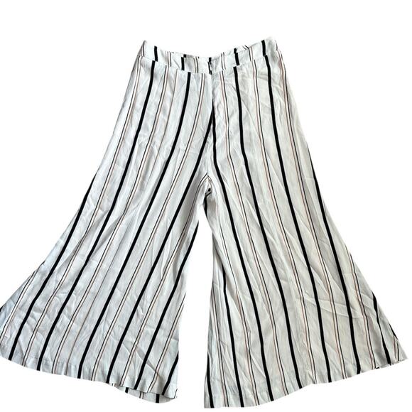 Anthropologie ETT:TWA Plus Manon Striped Flared Wide Leg Pants White Size 14 - Picture 9 of 14
